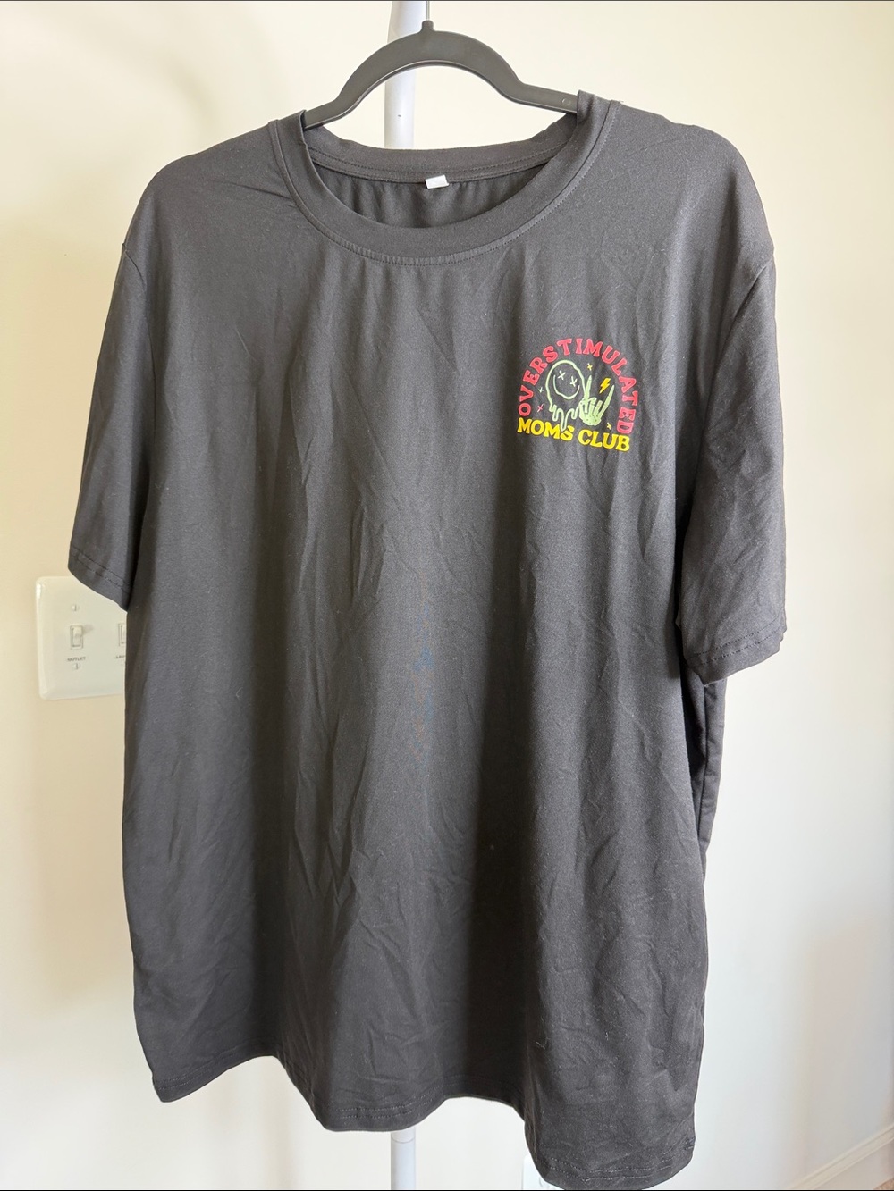 Black Graphic Crewneck T-Shirt - Moms Club